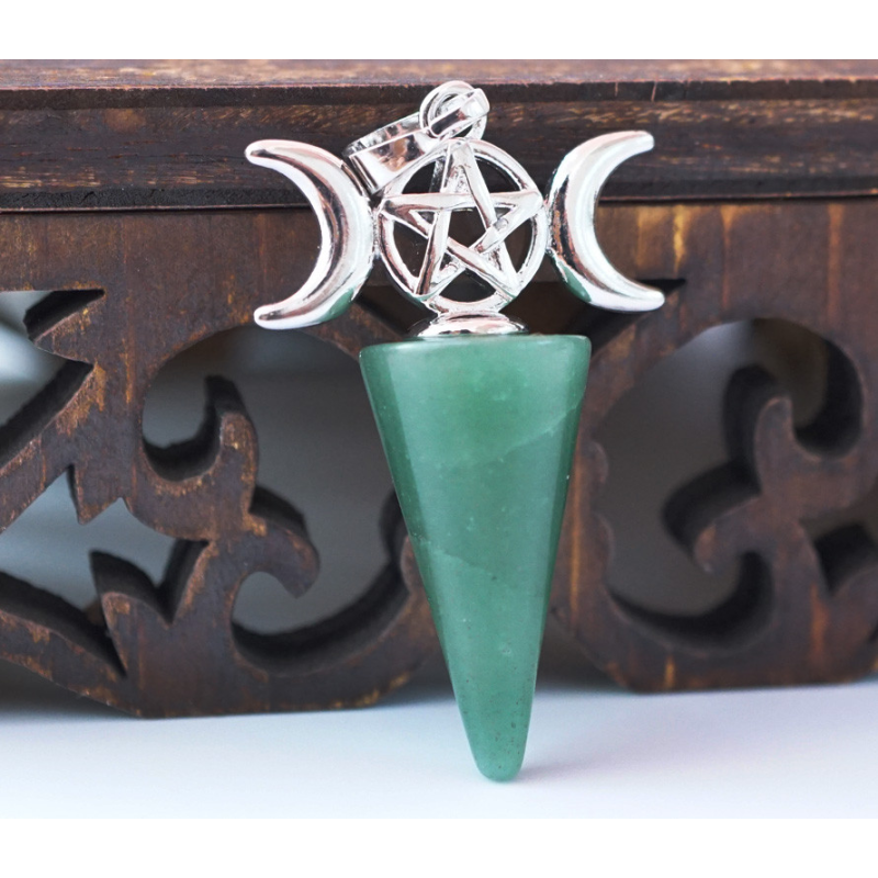 Маятник кам“яний Триєдина богиня Зелений авантюрин