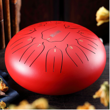 Глюкофон Happy Drum 11 нот Червоний Карбонова сталь