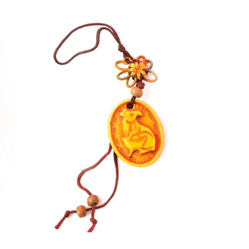 Брелок Фен Шуй Овал Собака пластик