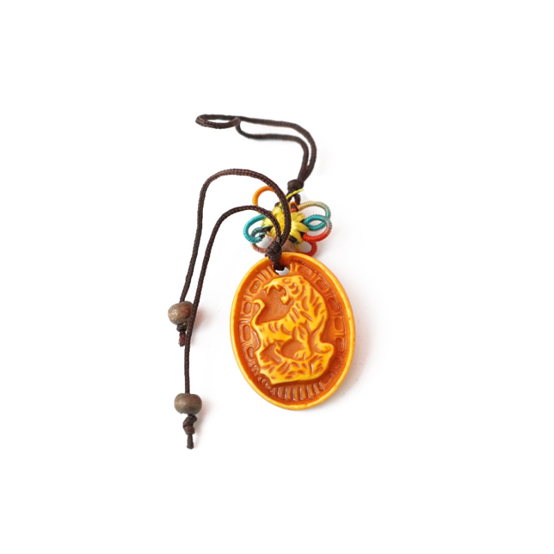 Брелок Фен Шуй Овал Тигр пластик