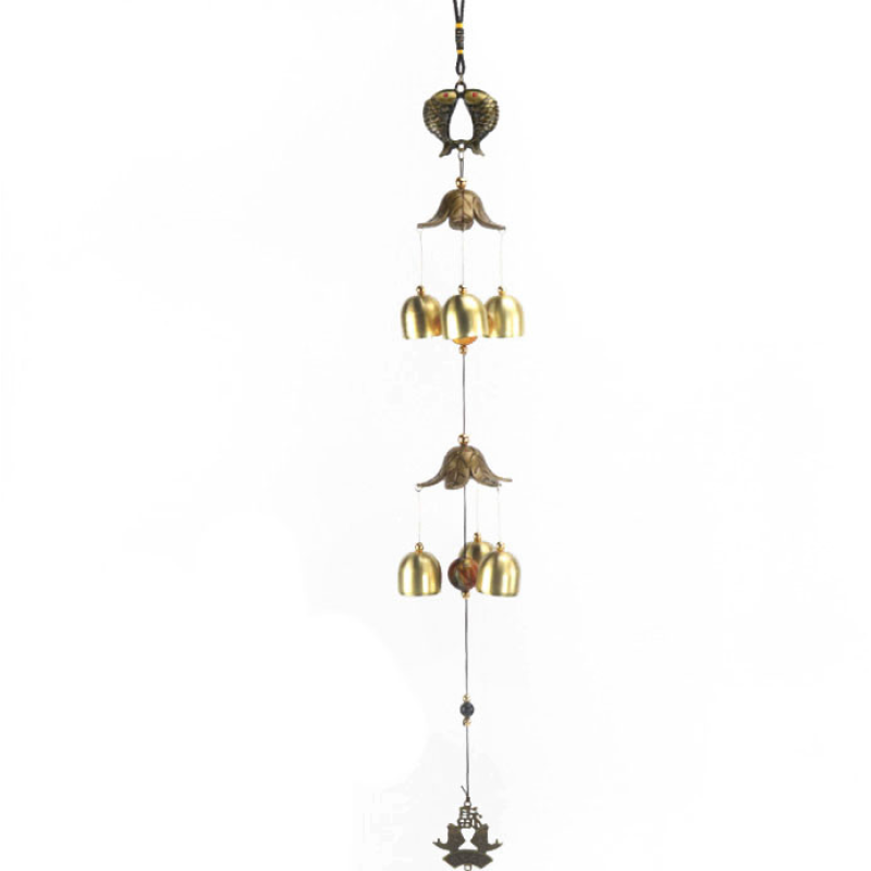 Підвіска 6 литих дзвінів Дві рибки об“ємні Підвіска 6 литих дзвінів Дві рибки об“ємні