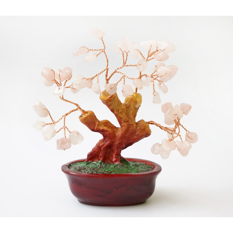 Дерево Щастя з камінням Рожевий кварц