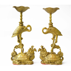 Пара свічників Цаплі бронза