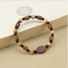 Браслет дерев“яні намистини + Червона яшма