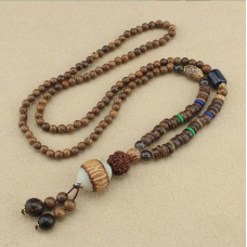 Кольє з дерев“яними бусинами Різьблений Бодхи
