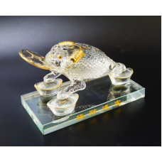 Жаба багатства скляна з монетою