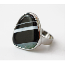 Кільце з малим натуральним каменем АГАТ