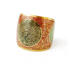 Браслет Скоба кольоровий Павич вигнутий Червоний