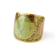 Браслет Скоба кольоровий Павич вигнутий Чорний