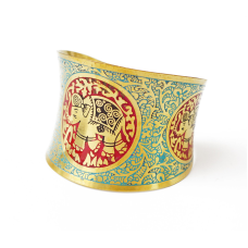 Браслет Скоба кольоровий Слоник увігнутий Блакитний