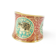 Браслет Скоба кольоровий Слоник увігнутий Червоний