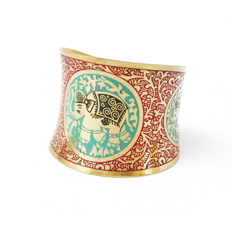 Браслет Скоба кольоровий Слоник увігнутий Червоний Браслет Скоба кольоровий Слоник увігнутий Червоний