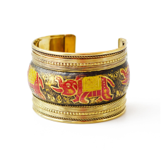 Браслет Скоба латуній Червоний слоник