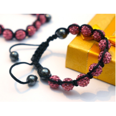 Браслет Шамбала Рожева наволода V598 No2