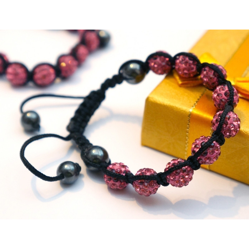 Браслет Шамбала Рожева наволода V598 No2