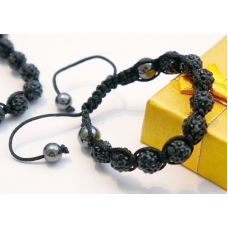 Браслет Шамбала Чорна перліна V600