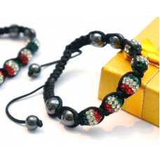 Браслет Шамбала Зелені самоцвіти V601 №1