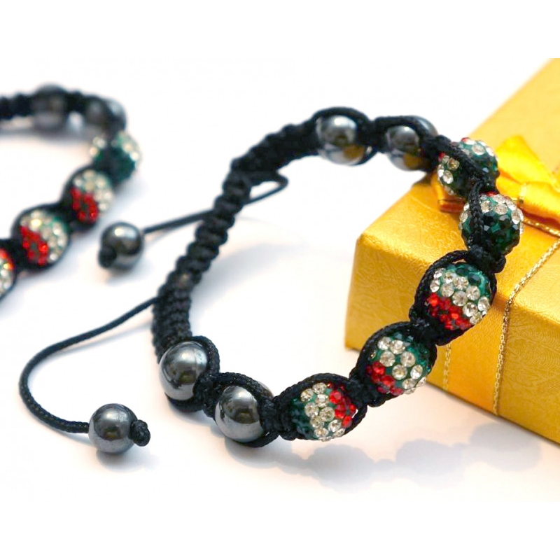 Браслет Шамбала Зелені самоцвіти V601 №1