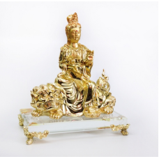 Гуань Інь на леві скляна підставка