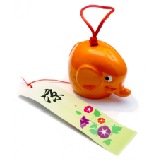 Слоник - керамічний дзвіночок Фурін Помаранчевий