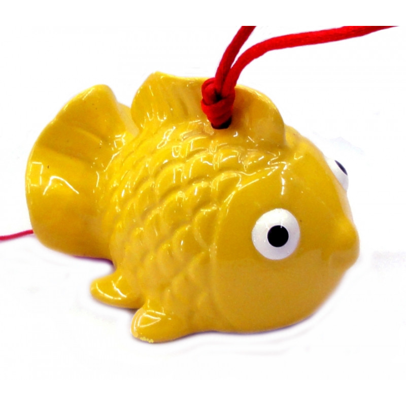 Рибка - керамічний дзвіночок Фурін Жовтий