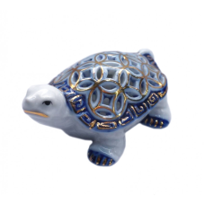 Черепаха з монетним панцирем Фаянс Синя