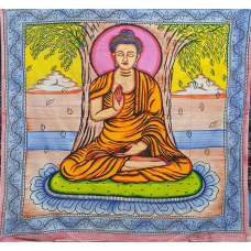 Покривало двоспальне Будда кольорове