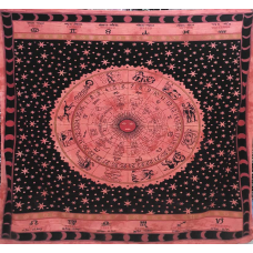 Покривало двоспальне Астрологія червоне