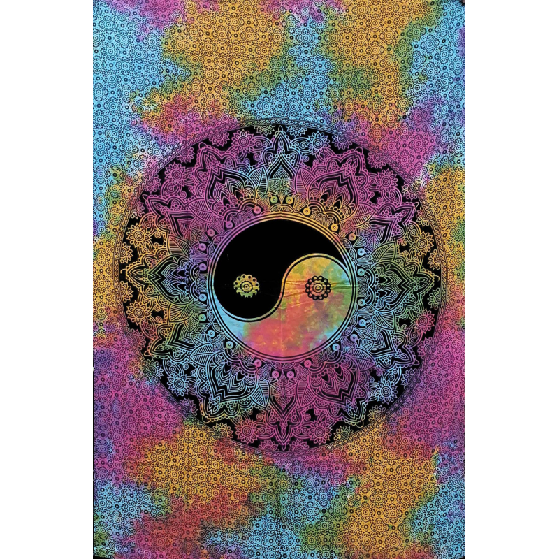 Покривало односпальне Інь Ян кольорове