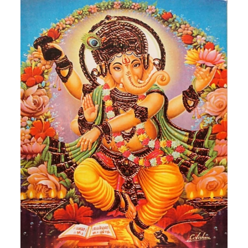 Картина зі світлодіодами Ганеш №2