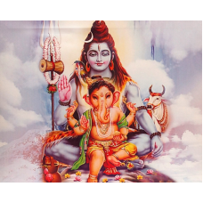 Картина зі світлодіодами Шива з Ганешею №1