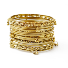 Комплект із 17 браслетів кільце з підвісками жовтий
