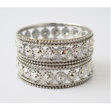 Комплект 6 браслетів білий кільце