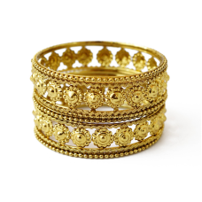 Комплект 6 браслетів кільцем жовтий