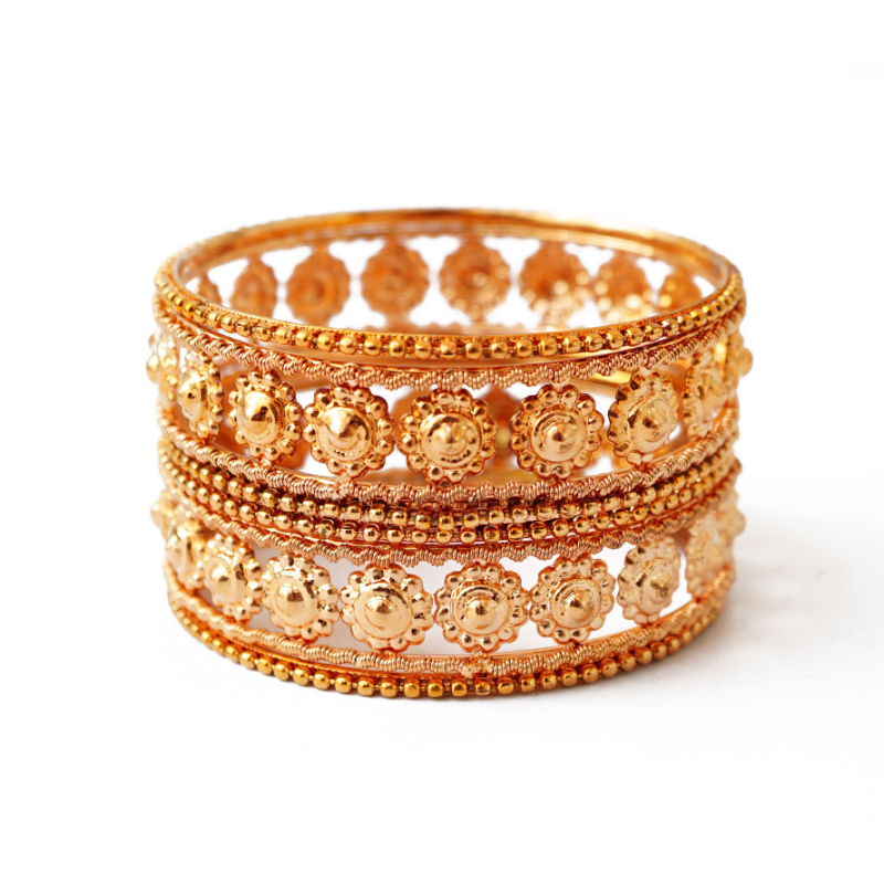 Комплект 6 браслетів кільце мідь