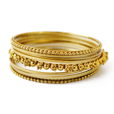 Комплект із 9 браслетів кільце жовтий