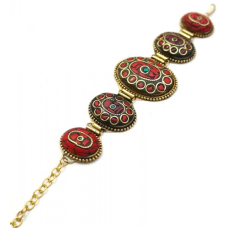 Браслет Мозайка Овал Червоний Корал