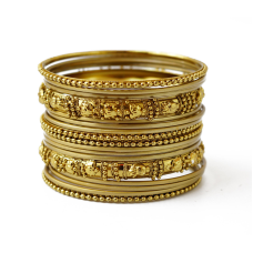 Комплект із 18 браслетів кільце жовтий