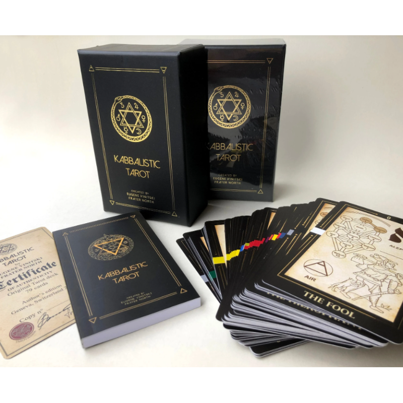 Каббалістичне таро Kabbalistic tarot Tarotmania (Чорні із золотим тисненням)