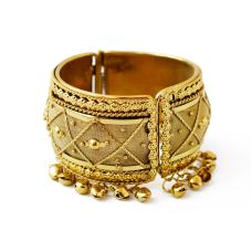 Індійський браслет з бубонцями жовтий метал