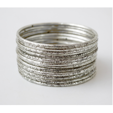 Комплект із 12 браслетів кільце Дуті білий метал