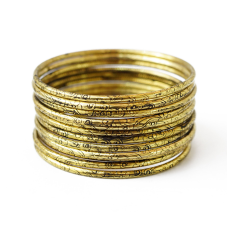 Комплект із 12 браслетів кільце Дуті жовтий метал