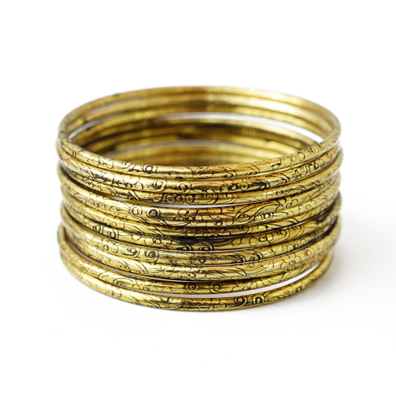 Комплект із 12 браслетів кільце Дуті жовтий метал