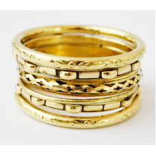 Комплект із 7 браслетів кільце Дуті жовтий метал