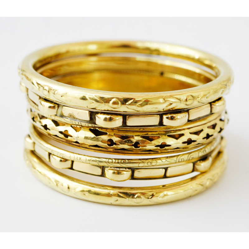 Комплект із 7 браслетів кільце Дуті жовтий метал