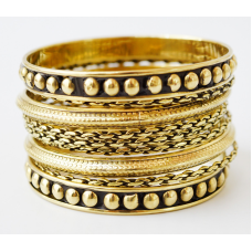 Комплект із 9 браслетів кільце Дуті жовтий метал