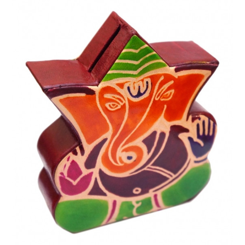 Скарбничка шкіряна Ганеш Бордова