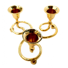 Свічник на 3 свічки жовтий метал Арт.5177