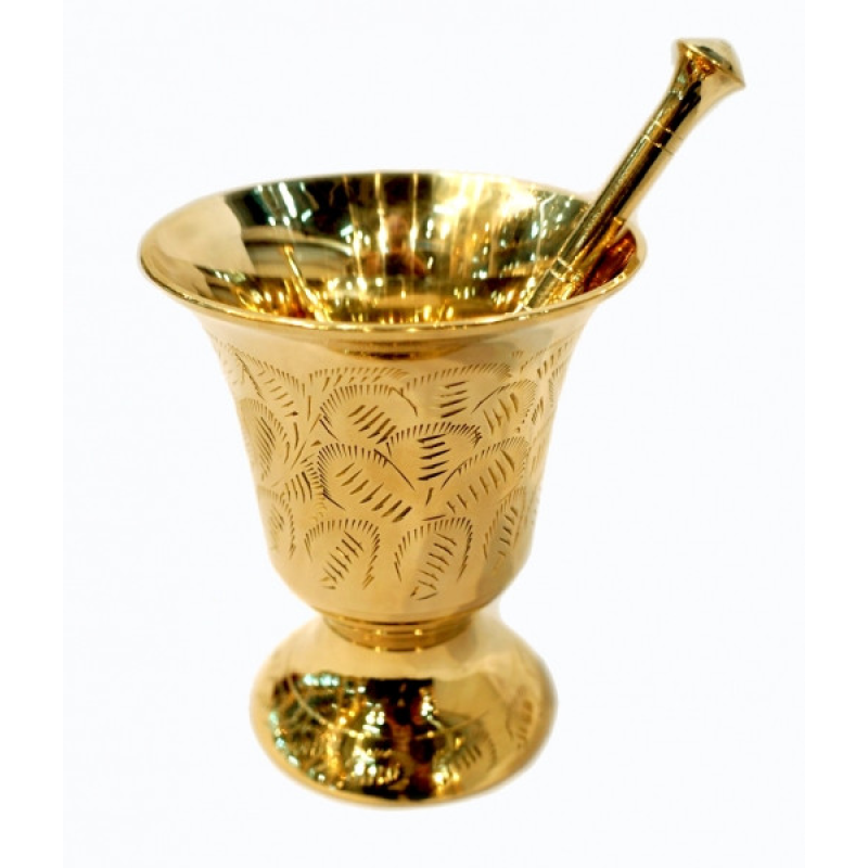 Ступка з товкачем жовтий метал Арт.4746