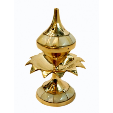 Підставка під пахощі Shell жовтий метал Арт.26033